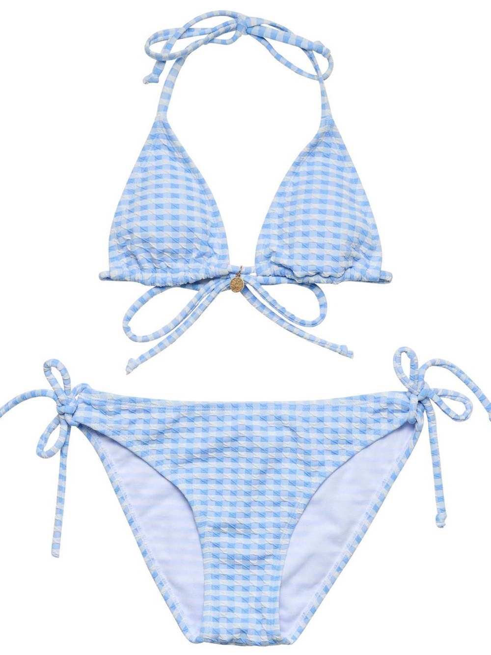 Snapper rock Seaside Gingham Charm Triangle Bikini NWT